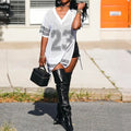 Nuvane Rhinestone V-Neck Tee — The Top That Sparkles So You Don't Have To Try